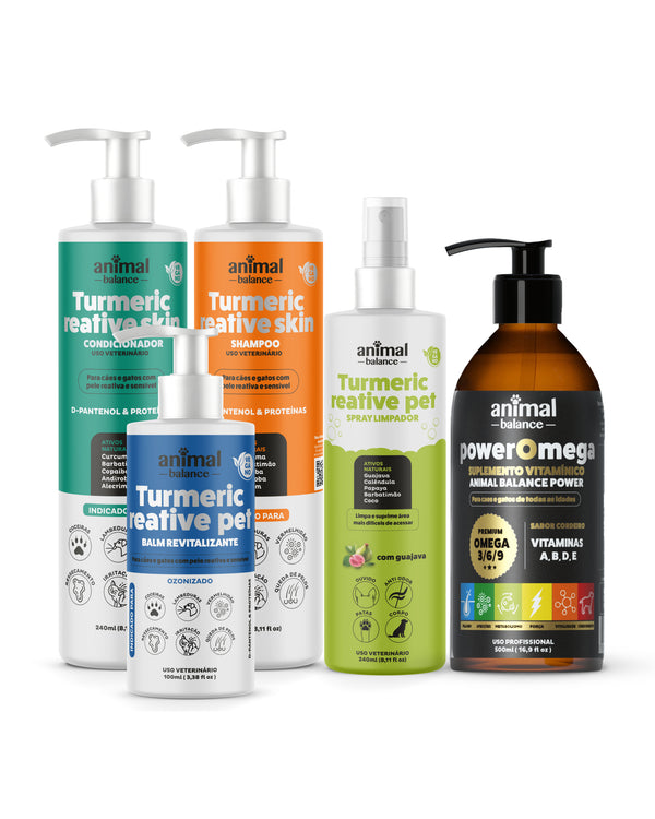 Kit Vitalidade - 1 Balm + 1 Shampoo + 1 Condicionador + 1 Spray + 1 Power Ômega