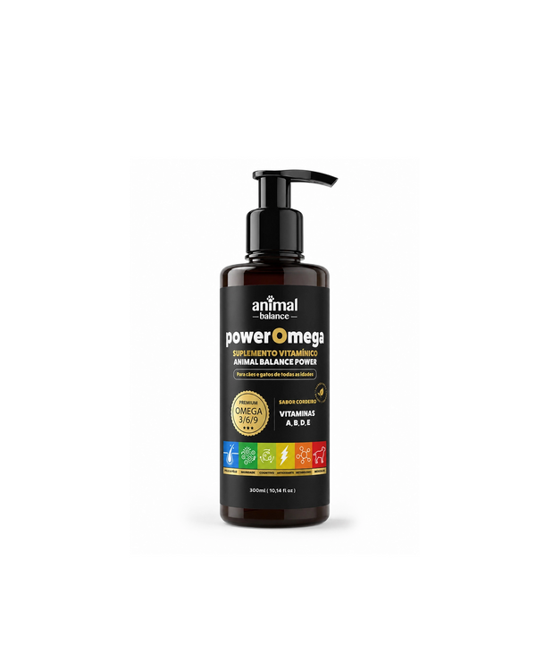 PowerOmega 3, 6 e 9 + Cúrcuma - Suplemento Vitamínico, Sabor Cordeiro 300ml - 1 und