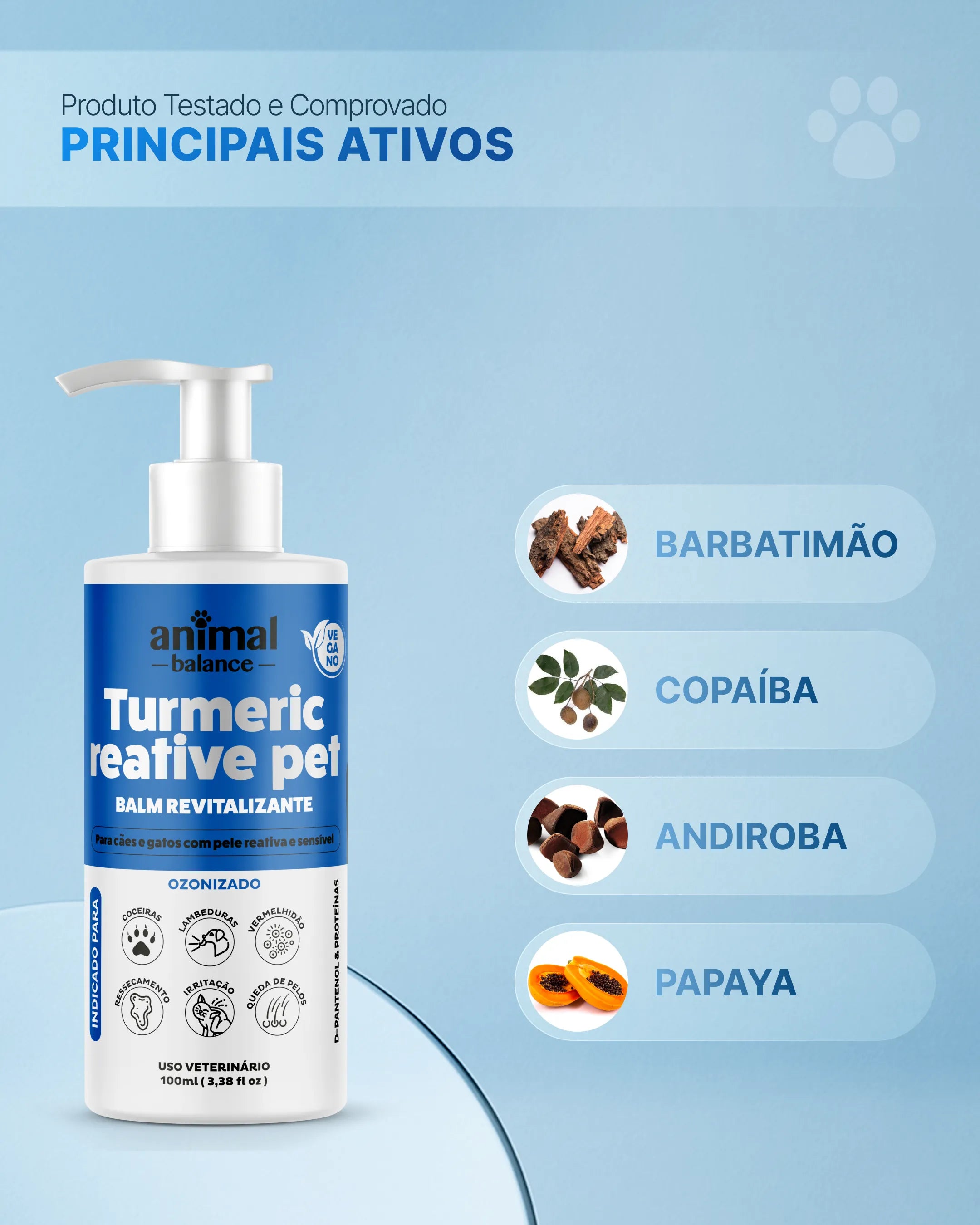 Balm Reestruturante Pet - Cúrcuma e Barbatimão - Concentrado - 100ml