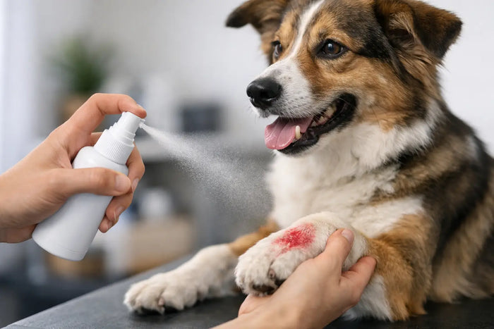 Spray para limpar ferida de cachorro funciona?