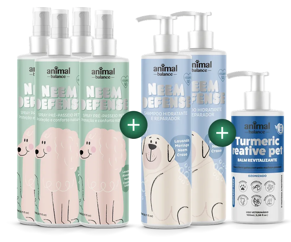 4 Spray Neem Defense + 2 Shampoo Neem Defense + 1 Balm Reparador
