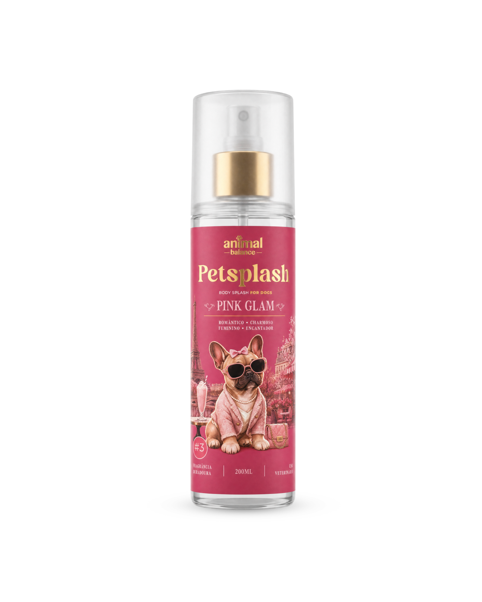 Perfume para Cães Petsplash Pink Glam Alta Fixação 200ml