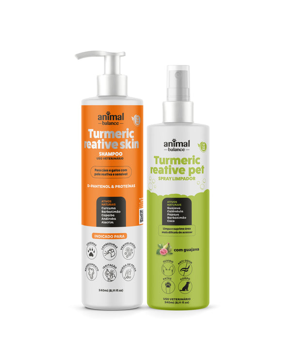 Kit Alívio - 1 Shampoo Curcuma Reative + 1 Spray Limpador Calmante