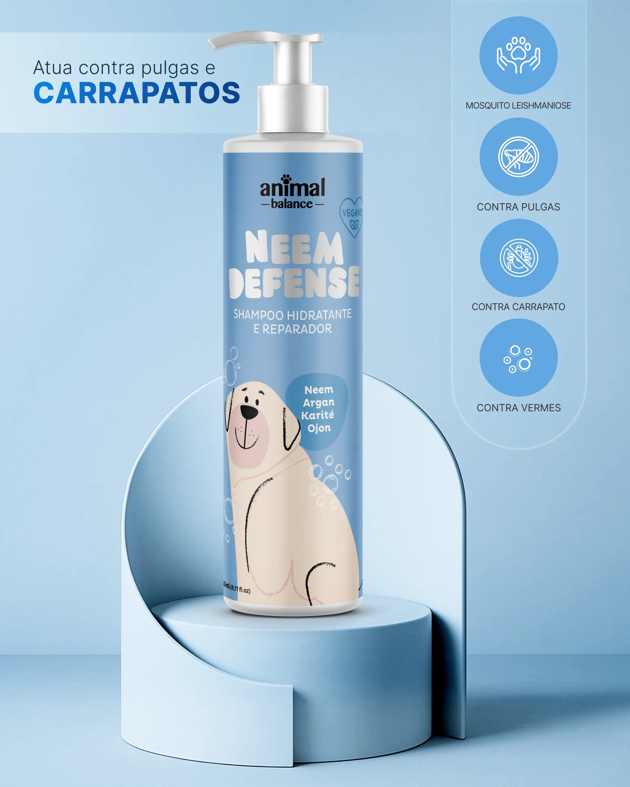 Shampoo Repelente Neem Defense - Neem, Cravo, Lavanda e Moringa - 240ml