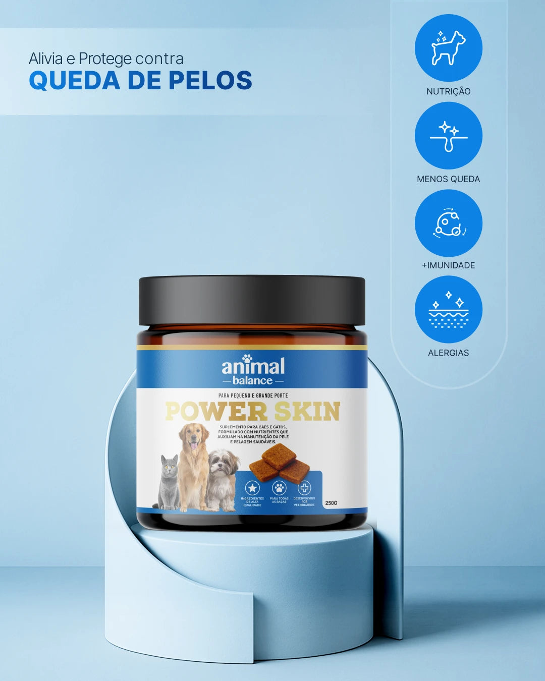 Power Skin - Pelo & Derme - Suplemento em Flexbites Palatáveis - 250g