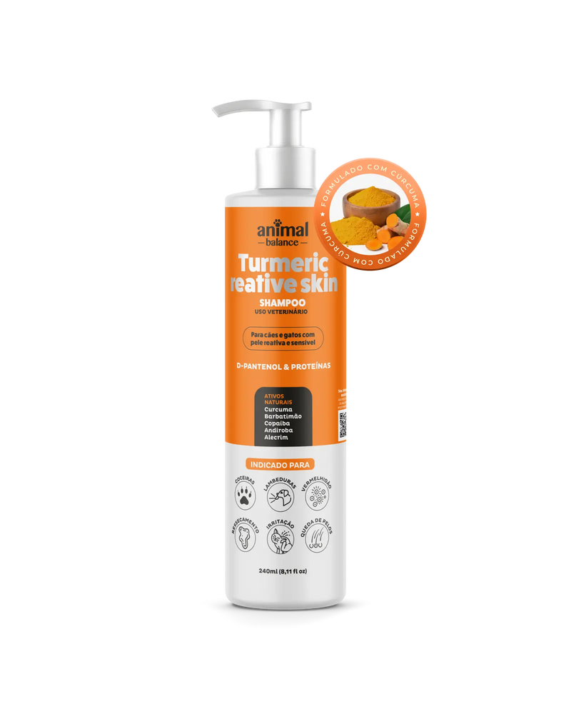 Shampoo Pet - Cúrcuma Reative Skin - 240ml