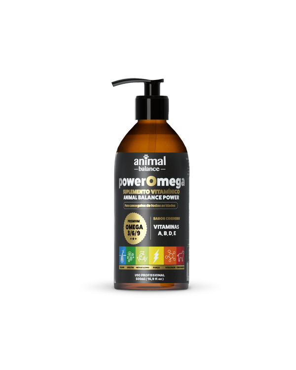 PowerOmega 3, 6 e 9 + Cúrcuma - Suplemento Vitamínico, Sabor Cordeiro 500ml - 1 und