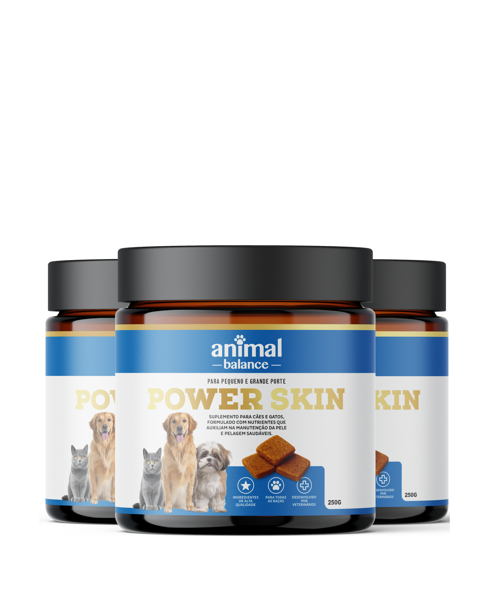 3 Power Skin - Pelo & Derme - Suplemento em Flexbites Palatáveis - 250g