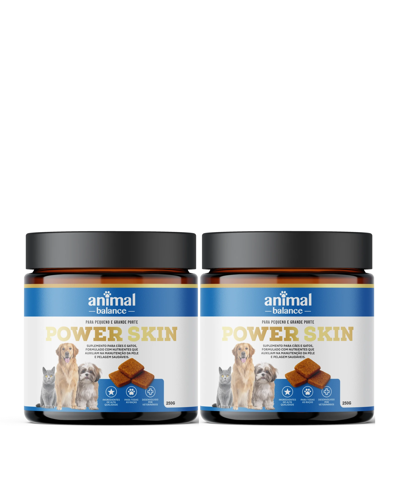 2 Power Skin - Pelo & Derme - Suplemento em Flexbites Palatáveis - 250g