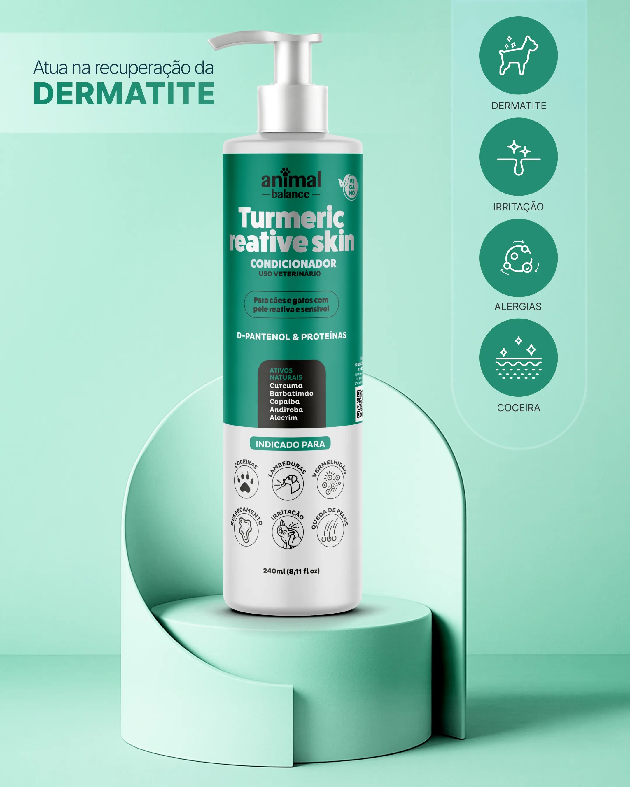 Condicionador Pet - Cúrcuma Reative Skin - 240ml