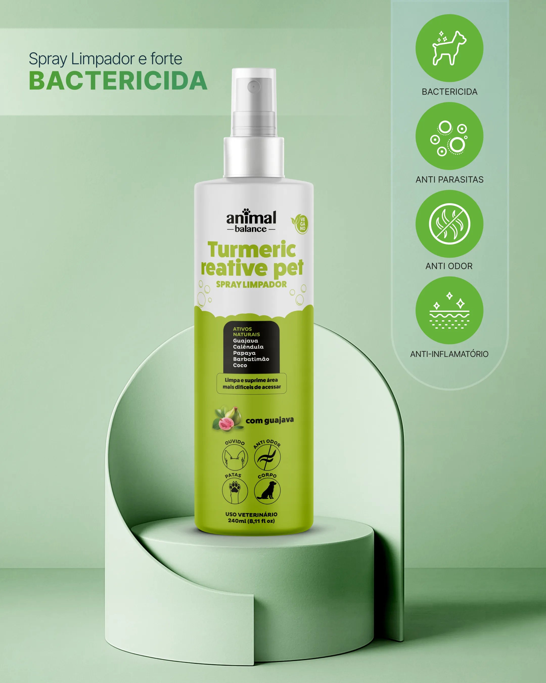 Spray Limpador - Bactericida, Anti Odor, Calmante - Psidium, Calêndula e Aloe - 240ml
